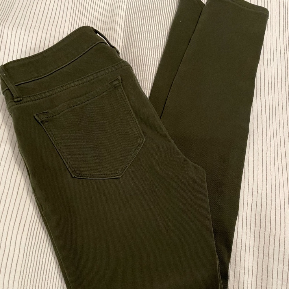 Olive green skinny jeans